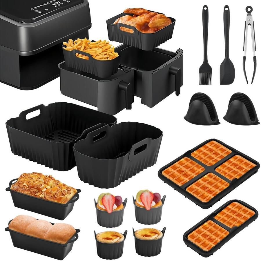Omgoods Accessoires voor Heteluchtfriteuse met 15 Stuks Bakvormen - Foto 1