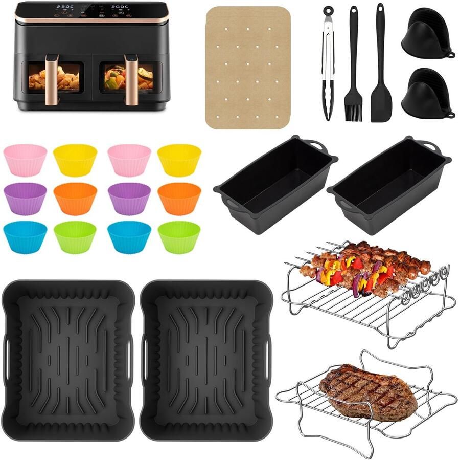 Dailygoods Accessoires voor Cosori Heteluchtfriteuse Set voor 8 5L Dual Zone Air Fryer