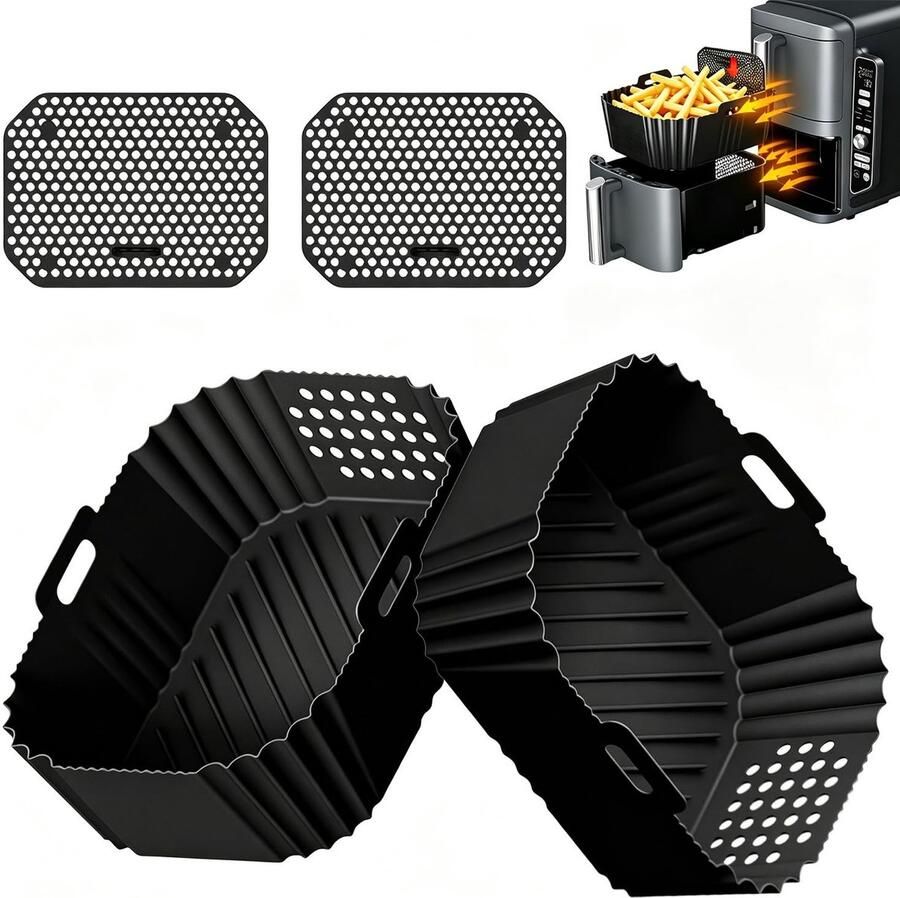 Dailygoods- Accessoireset voor Ninja SL400EU 4-delige set Siliconen Bakplaten Spatschermen Antikleef Eenvoudig schoon te maken Luchtfriteuse Accessoires