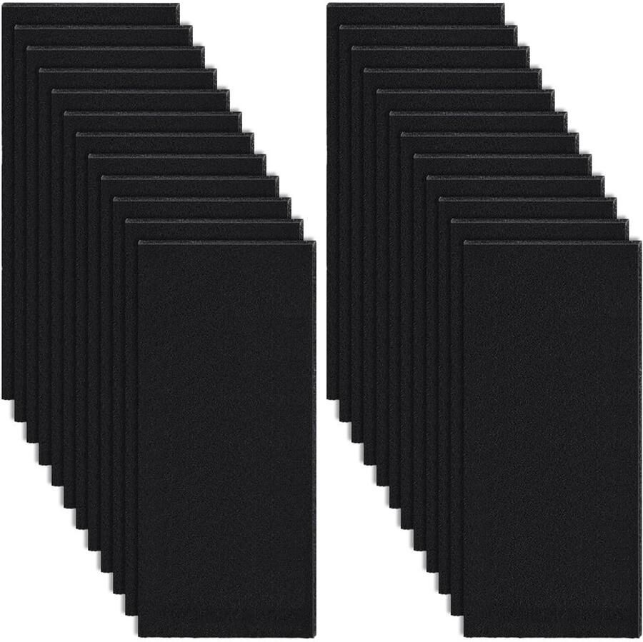Dailygoods- Actieve Koolstoffilters 24 Stuks Zwarte Koolvoorfilter 25 x 10 cm Voor Luchtreiniger Afzuigkap Auto 3 mm Dik Professioneel Gebruik Luchtfilter