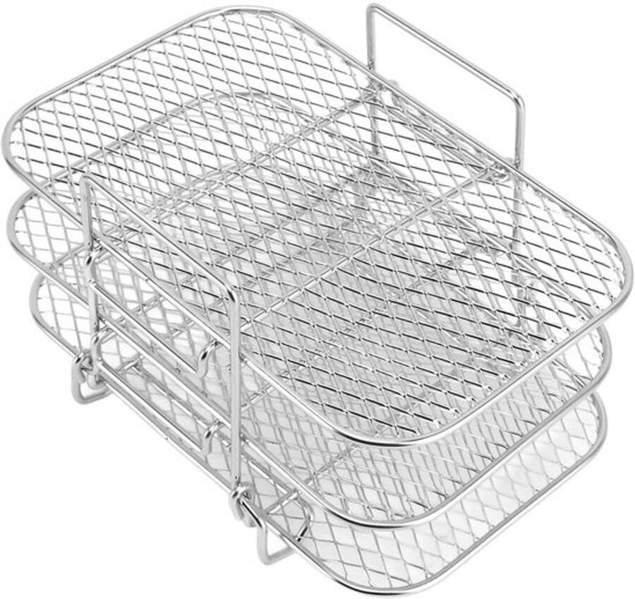 Dailygoods- Air Fryer Rack 3-laags Roestvrij Staal Stapelbaar