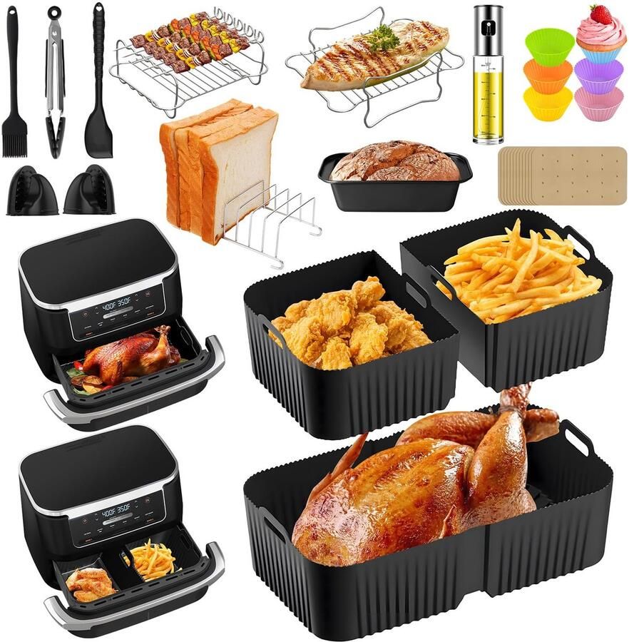 Dailygoods Airfryer Accessoires voor Ninja Foodi Flexdrawer Inclusief Siliconen Vormen en Extra Accessoires