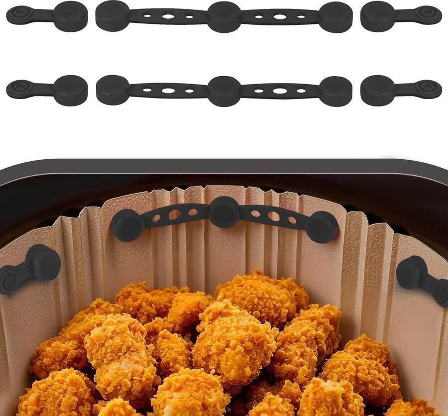 Dailygoods Airfryer Magneet Siliconen Gespen Kookgereedschap Hoge Temperatuurbestendigheid Zwart