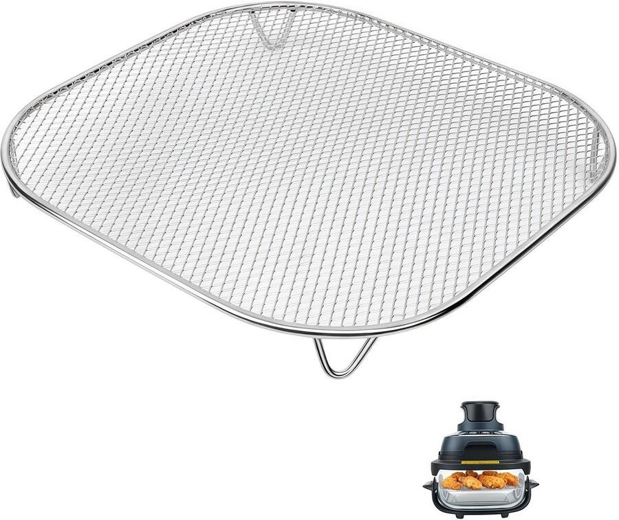 Dailygoods- Airfryer Rooster Compatibel met Ninja Crispi SUS304 Roestvrij Staal Accessoire voor 2 4 3 8 Liter Gezond Koken Probleemloze Kookervaring Stoomrooster