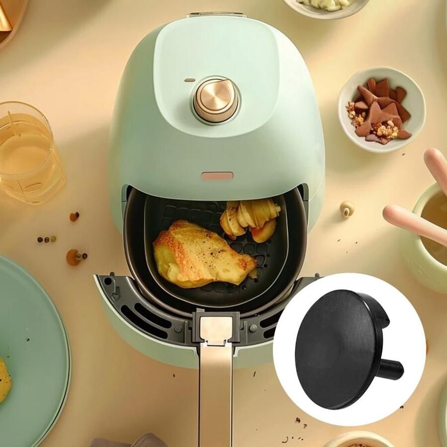 Dailygoods- Bakrubberen Bumpers 10 Stuks Hittebestendige Beschermvoetjes Vervangende Onderdelen Accessoires Siliconen Zwart Airfryer Voetjes