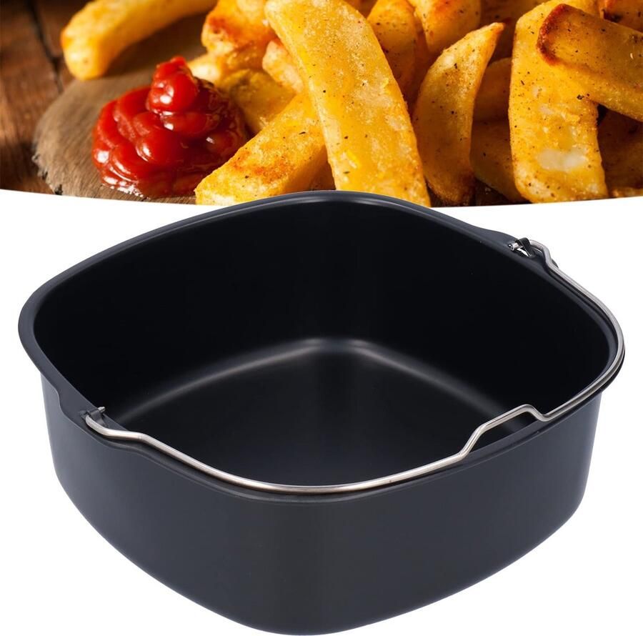 Dailygoods- Bakvorm Geschikt voor Airfryer Vaatwasserbestendig Voedselveilig Materiaal Cakevorm 22 cm Warmtebestendig Cakepan