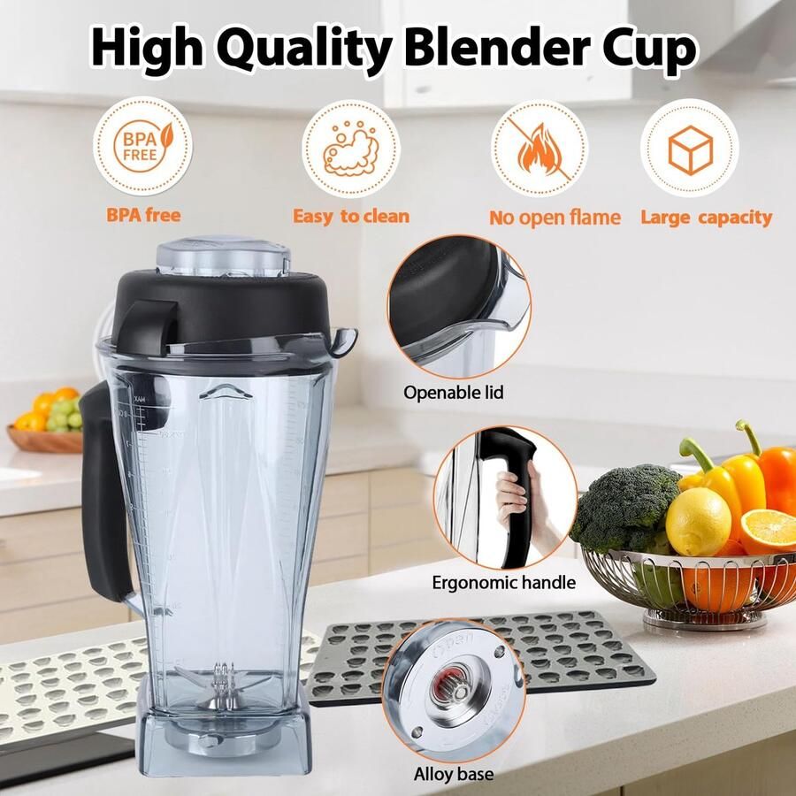 Dailygoods Blender Container Morsbestendig 60 oz Blender Accessoire Voor Vitamix Geschikt voor e310 en VM0109
