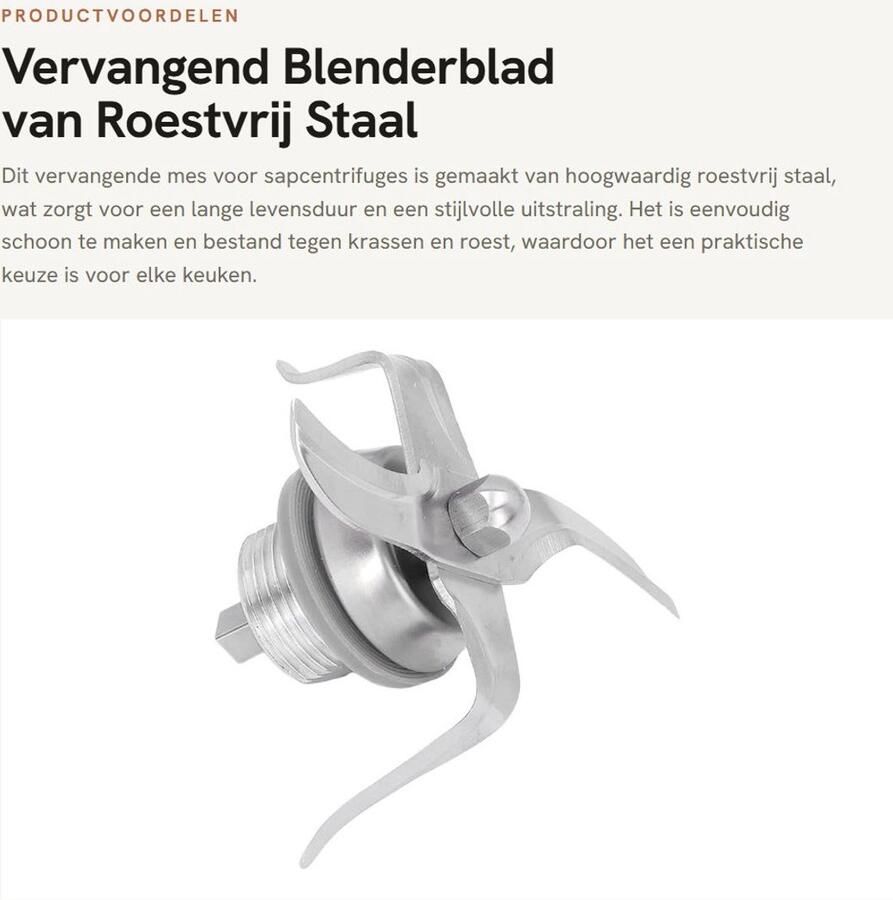 Dailygoods- Blenderblad Vervangend Roestvrij Staal Duurzaam