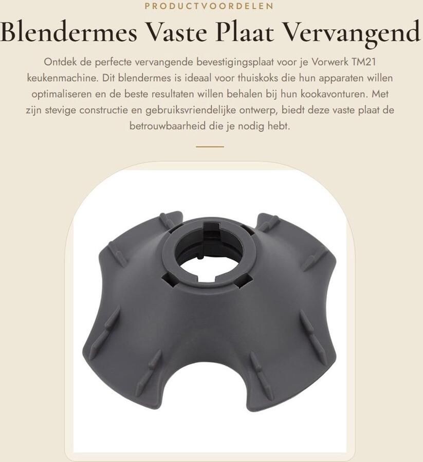 Dailygoods- Blendermes Vaste Plaat Vervangende Bevestigingsplaat Onderdelen Keukenmachine Compatibel met Vorwerk TM21 Duurzaam Materiaal Keukenmachineonderdeel