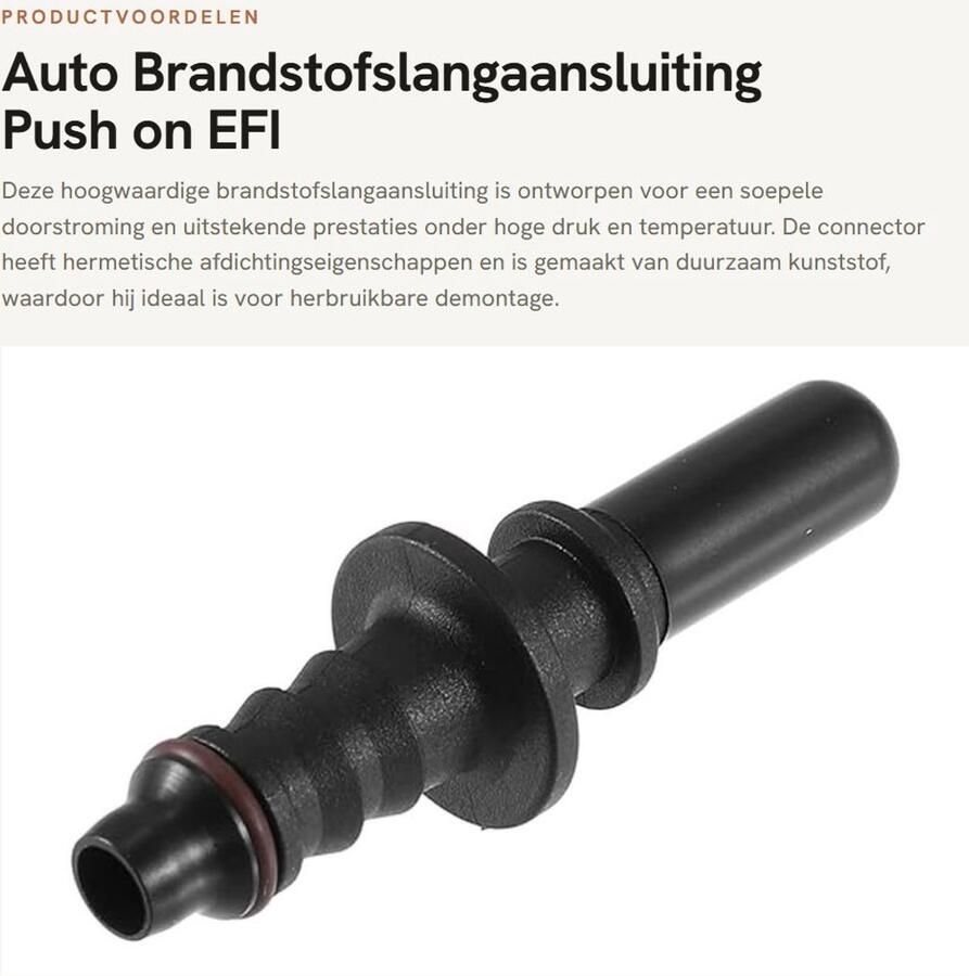 Dailygoods- Brandstofslangaansluiting 7 89 mm Adapter voor snelle scheiding Kunststof Hoge druk temperatuur Hermetische afdichting Zwart Brandstofadapter