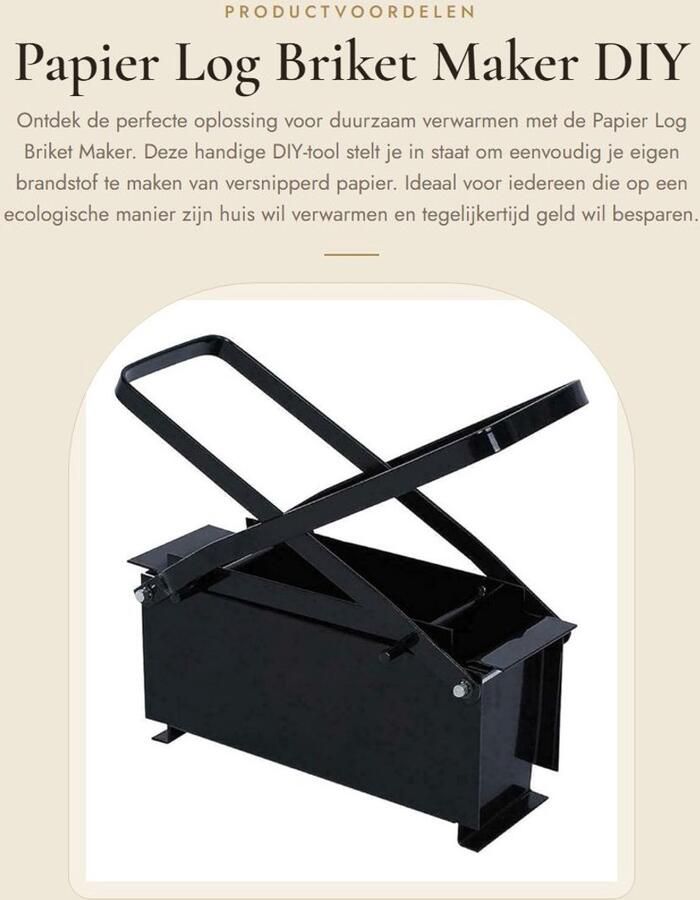 Dailygoods- Briketmaker Heavy Duty DIY Papier Log Maker Recycle Krant Briket Maker Baksteen Maker Thuis Verwarming Tool Ijzer Constructie Briketpers