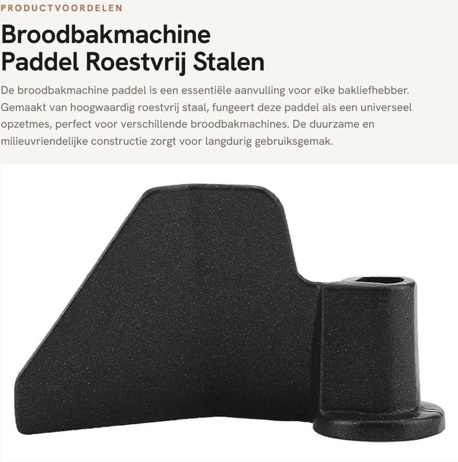 Dailygoods- Broodbakmachine Paddel Roestvrij Staal Universeel Onderdeel Antiaanbaklaag Duurzaam Lichtgewicht Gemakkelijk te Reinigen