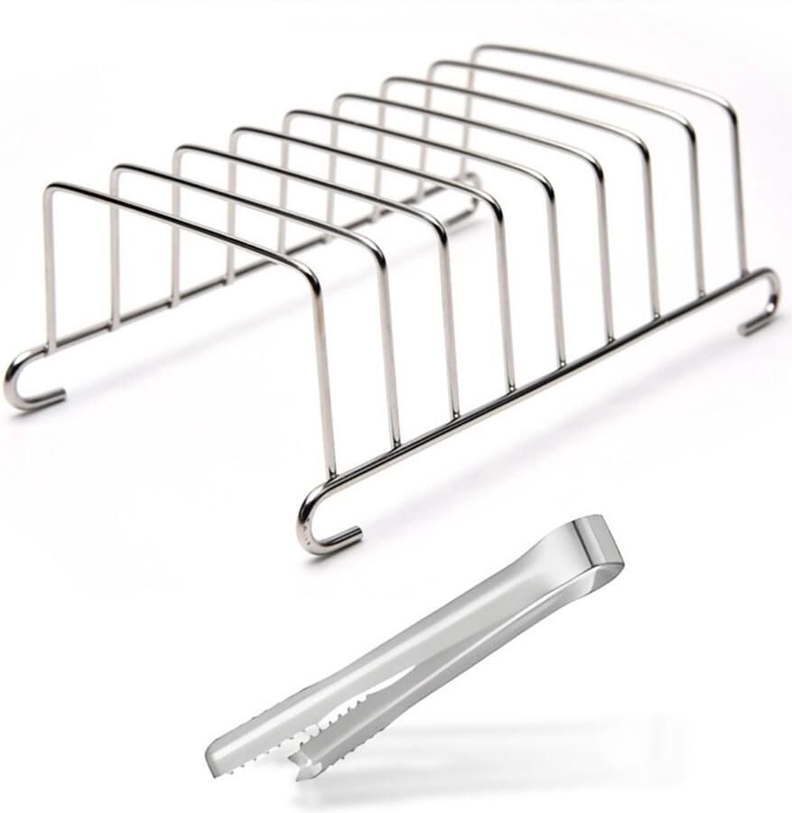 Dailygoods- Broodrooster Roestvrij Staal Broodrooster met Tostiklemmen Broodrooster voor Luchtfriteuse Broodrooster Zilverkleurig Broodrooster 15 5 x 9 cm Magnetische Broodtang 15 2 x 1 3 cm Toaster