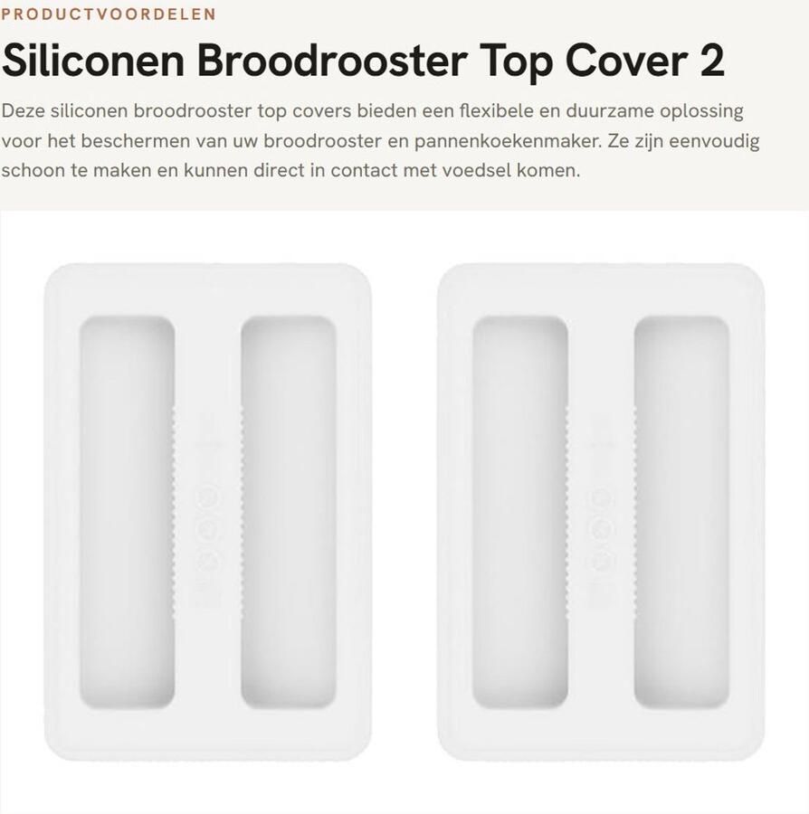 Dailygoods- Broodrooster Siliconen Cover 2 Stuks Temperatuurbestendig Flexibel Wasbaar Geschikt voor Voedsel Keukenaccessoire