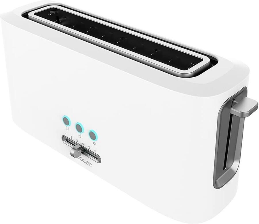 Broodrooster Toast Apparaat Ontbijt Bereiden Extra Brede Sleuf 43 x 167 x 235 cm Wit