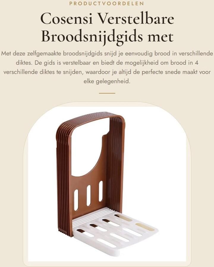 Dailygoods- Broodsnijdende Gids Verstelbaar Opvouwbaar Rubber Voetjes Snijden in 4 Dikten Royale Snijoppervlak Temperatuurbestendig Toastsnijder