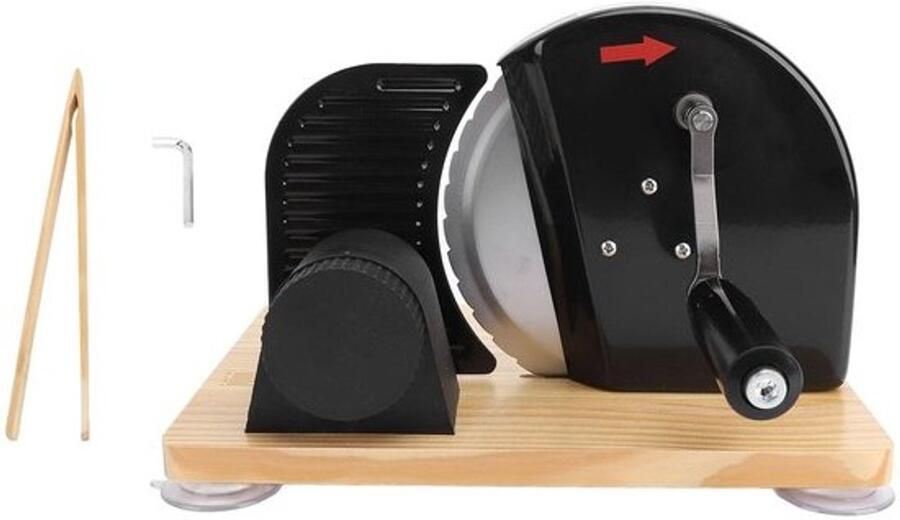 Dailygoods- Broodsnijder Handmatig Verstelbare Dikte tot 15 mm Ergonomische Handgreep Stabiliteit met Zuignapvoetjes Voor Brood Kaas Vleeswaren Broodsnijmachine