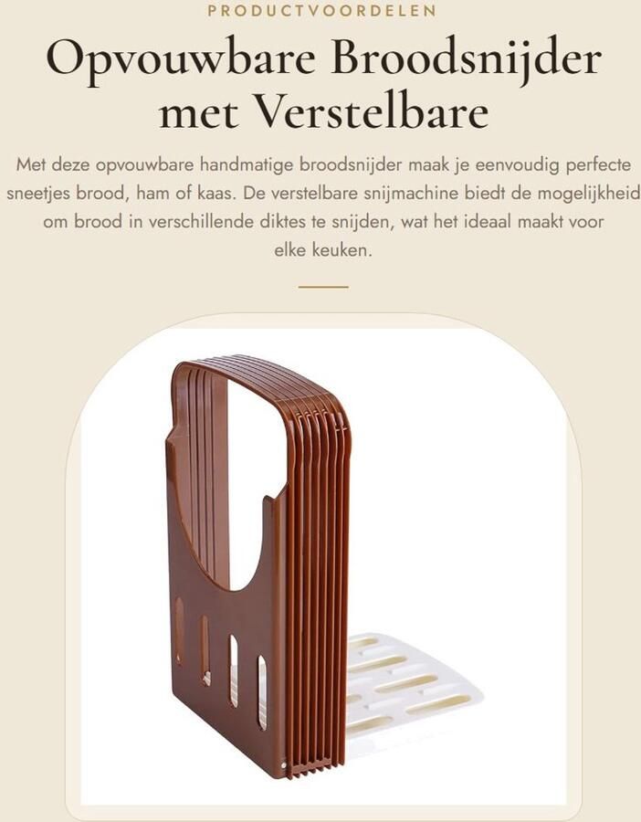 Dailygoods- Broodsnijder opvouwbaar Verstelbare Snijmachine Antislip 5 Lagen Voor Brood Ham Kaas Eenvoudig te Bedienen
