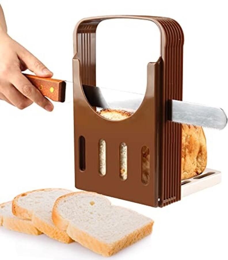 Dailygoods- Broodsnijder Verstelbaar Broodsnijder Hulpmiddel Snijmachine Multifunctioneel Gereedschap ABS Hars 4 Dikte Instellingen Broodsnijmachine