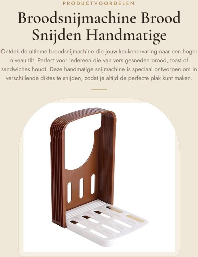 Dailygoods- Broodsnijmachine Opvouwbaar Handmatige Snijmachine Toast Snijder Sandwich Maker 4 Verschillende Diktes Hoogwaardig ABS Broodsnijder