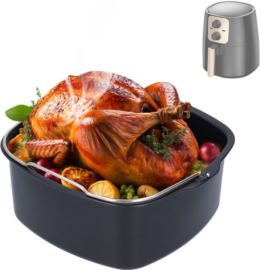 Dailygoods Cake Pan voor Air Fryer Accessoire voor HD9925 HD9860 HD9905 (18 cm)