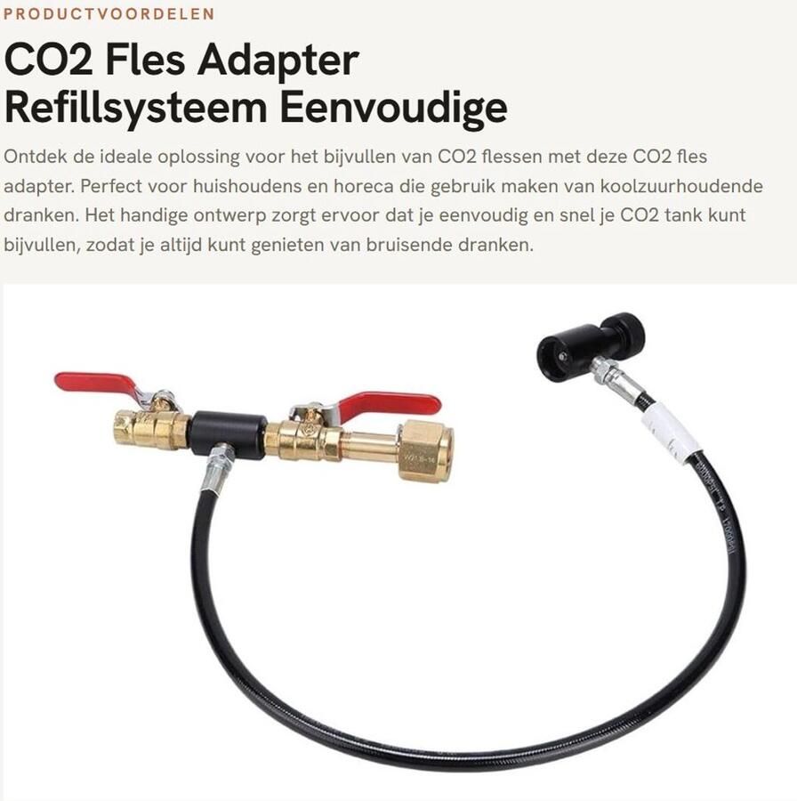 Dailygoods CO2 Fles Adapter Refillsysteem Eenvoudige installatie Slang van 36 inch Geschikt voor koolzuur Handmatig gebruik Voor tapinst