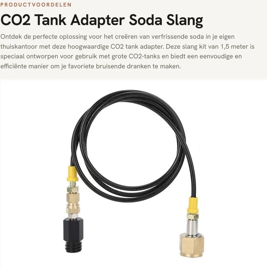 Dailygoods CO2 Tank Adapter Soda Slang Kit 1 5 m Hoge Druk Geschikt voor Thuiskantoor Zwart Geniet van Verfrissende Soda