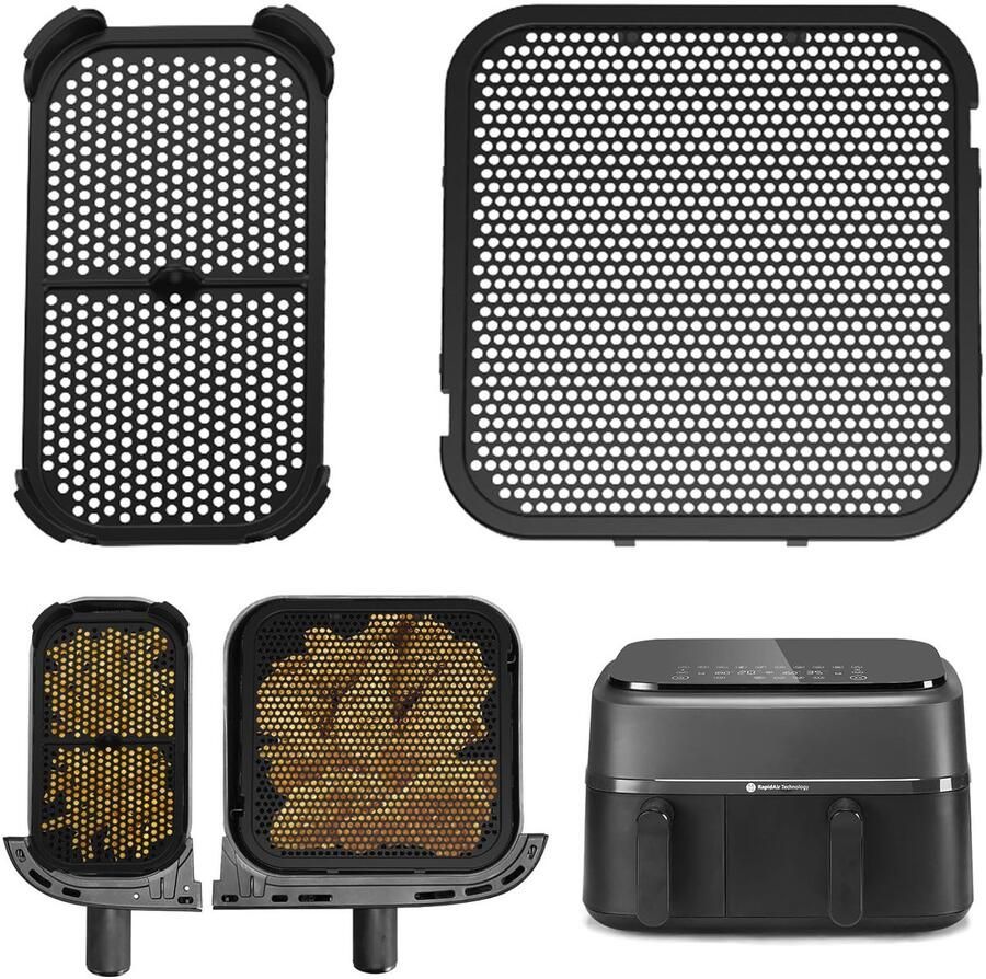 Dailygoods Cosensi Dailygoody Silicone Splash Guard 2 Stuks Beschermt tegen vetspetters Perfect voor Philips Airfryer 3000 Series Duurzaam en makkelijk te rein