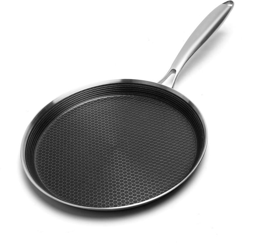 Dailygoods Crepe Pan 30cm met Antiaanbaklaag Perfect voor Pannenkoeken en Tortilla's