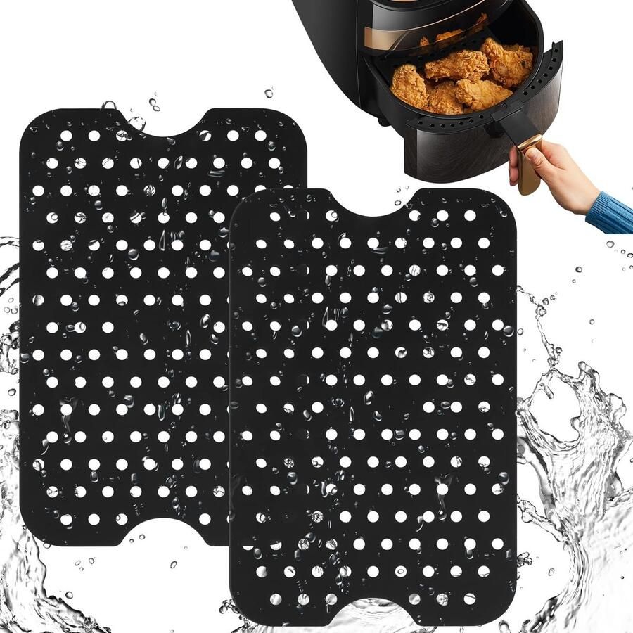 Dailygoods Dailygoody Air Fryer Siliconen Pot Herbruikbare Liner Ideaal voor Thuis Keuken Non-Stick Accessoire 2 Stuks Geschikt voor Air Fryer