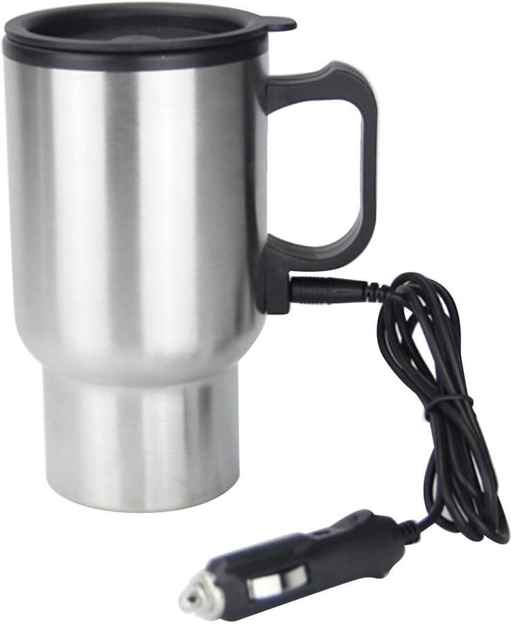 Dailygoods Dailygoody Auto verwarming mok 12 V waterkoker Grote capaciteit Lekbestendig Verwarmingsbeker Ideaal voor onderweg Stalen uitvoering