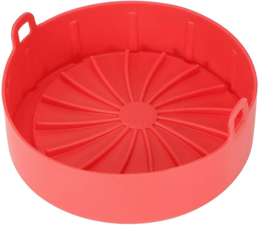 Dailygoods Dailygoody Herbruikbare Air Fryer Liners Siliconen Bakplaat Ronde 7.5 Inch Vervanging Voor Perkamentpapier Geschikt Voor Airfryer Rood