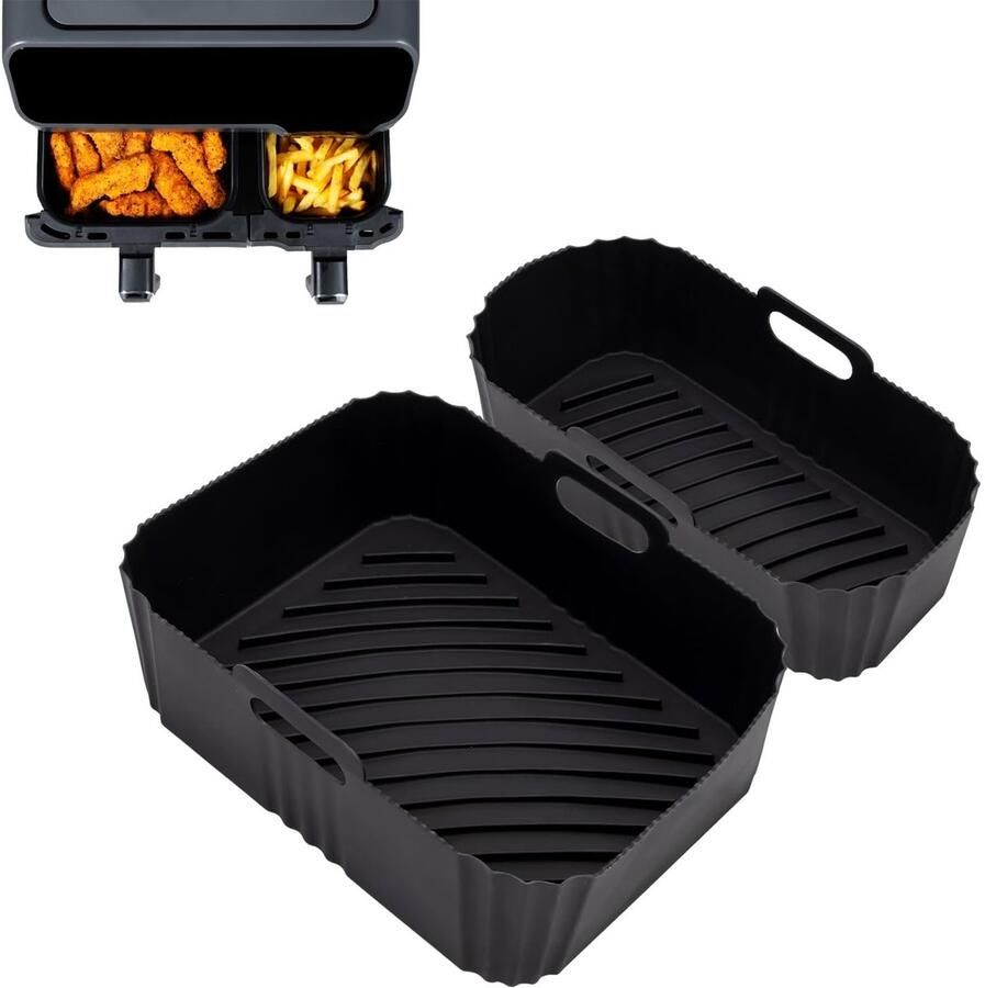 Dailygoods Dailygoody Silicone Air Fryer Mould Herbruikbaar 2 Stuks Geschikt voor Philips en Tefal Airfryers Veilig en veelzijdig