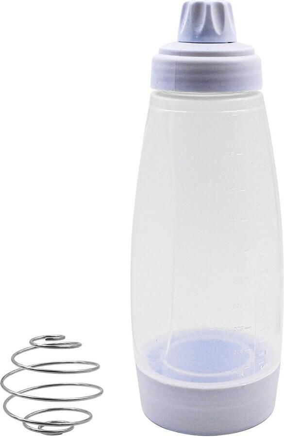 Dailygoods- Deegdispenser 1000 ml Pannenkoekendispenser Wafeldispenser Specerijdispenser Roestvrijstalen mengbal PP en siliconen materiaal Doseringfles