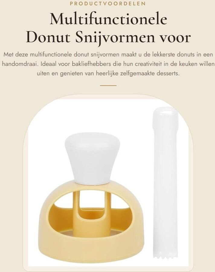 Donut Maker Bakvorm Lekkere Snacks Maken Kindvriendelijk Ontwerp 8 cm Geel - Foto 2
