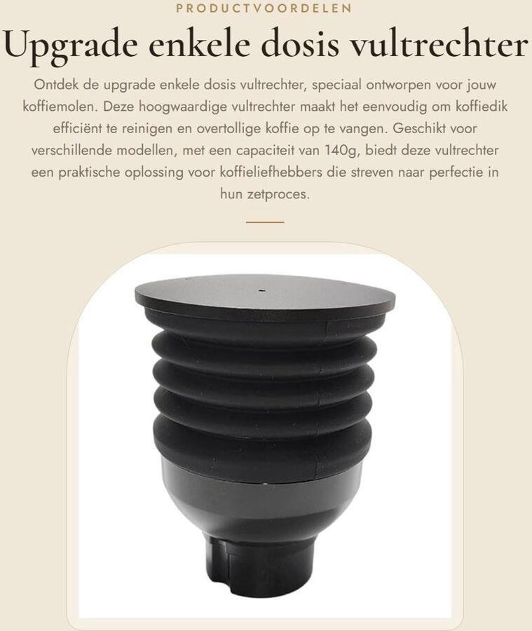 Dailygoods- Dosis Vultrechter Hoogwaardige Kwaliteit Koffiemolen Balg Capaciteit 140g Reinigen Koffiedik Siliconenmateriaal Uniek Design