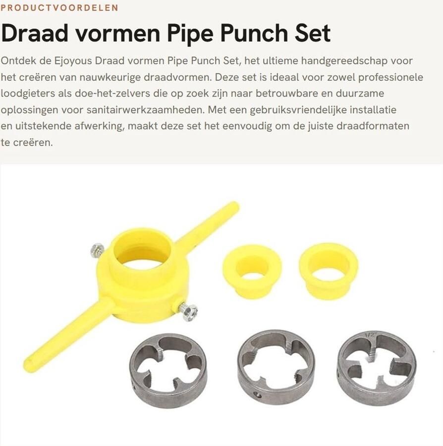 Dailygoods- Draadvormen Set PVC Draadmaker Ronde Die NPT Draadstandaard 1 2 3 4 1 Duurzaam Materiaal Pijpthreader