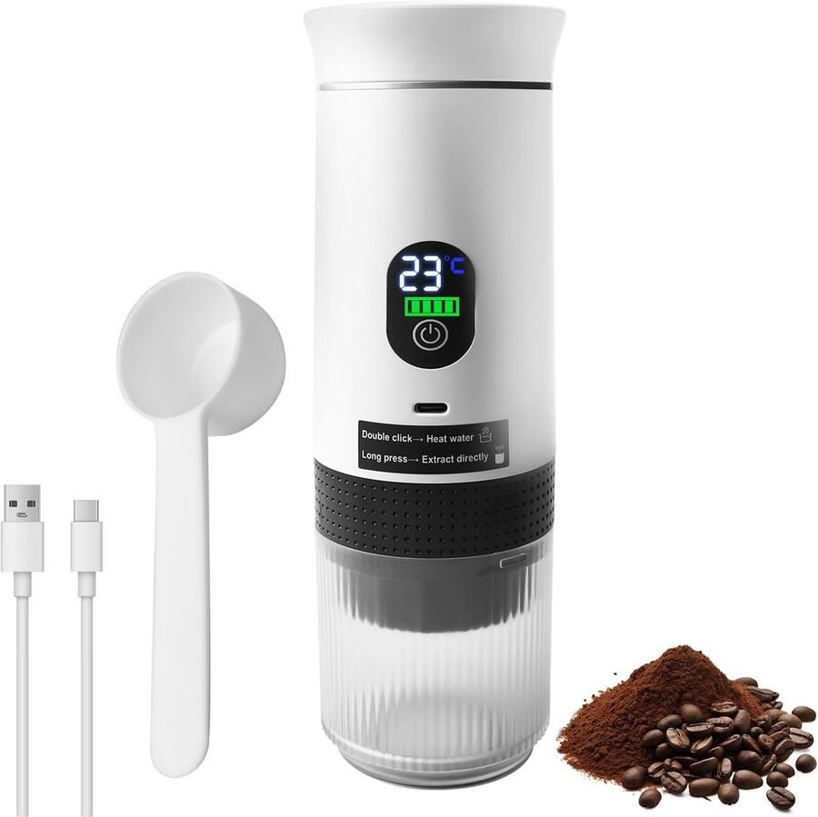 Dailygoods Draagbare 3-in-1 Espressomachine met Accu en Digitaal Display