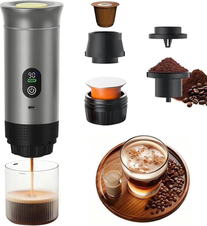 Dailygoods Draagbare Espresso Machine met 3-in-1 Functionaliteit voor Koffieliefhebbers