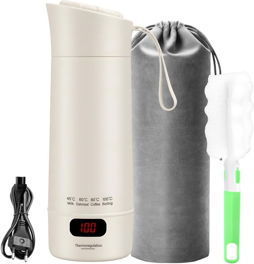 Dailygoods Draagbare Reiswaterkoker met Temperatuurinstelling