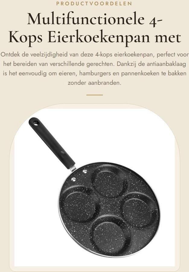 Dailygoods- Eierkoekenpan 4-kops Antiaanbaklaag Aluminium 24 5 cm Multifunctionele Pan Geschikt voor Gas Elektrisch Fornuis Koekenpan
