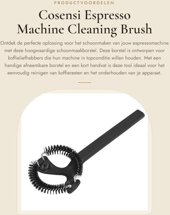 Dailygoods- Espresso Machine Borstel Afneembare Borstelkop Lange Handgreep Nylon Haren Schoonmaak Tool 3ml Schepfunctie Koffieborstel