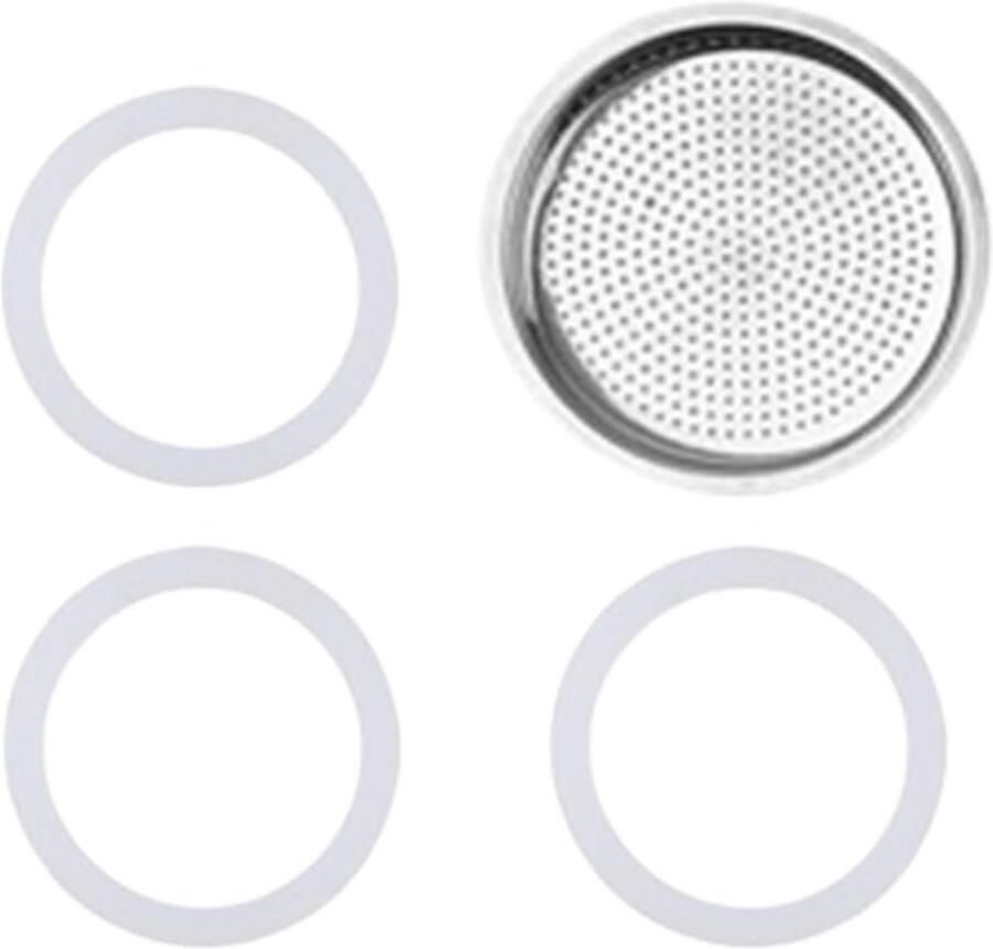 Dailygoods Espressomachine-afdichtingen roestvrij staal espressomachine reservekit bevat 3 afdichtringen 1 reservefilter