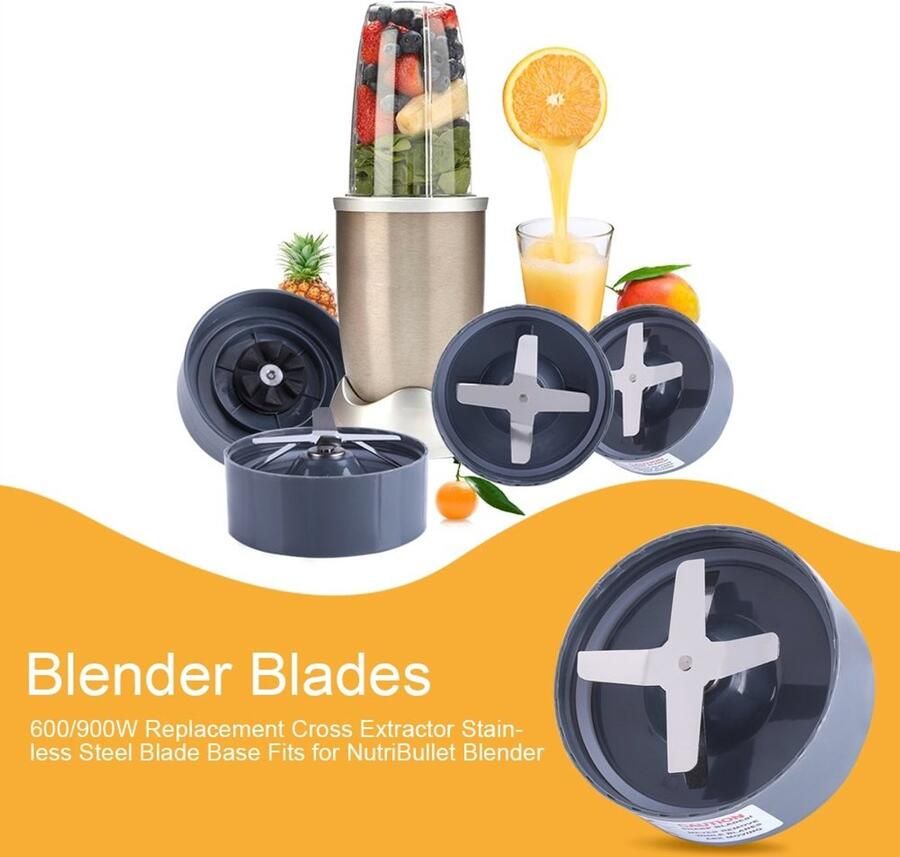 Dailygoods- Extractor Blade Vervanging RVS Cross Blade Geschikt voor 600 900W Blender Hoogwaardige Kwaliteit Duurzaam Ontwerp Efficiënte Mixresultaten Blender Mes