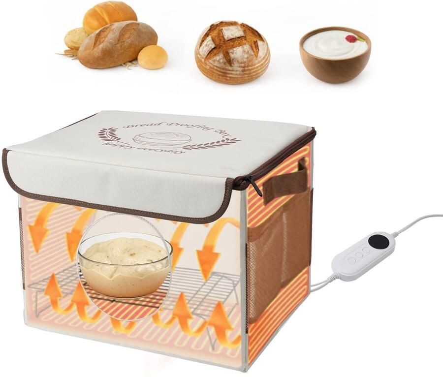Dailygoods- Fermentatiebox met verwarming Opvouwbare Deeg-gaarbox Instelbare Temperatuur Nauwkeurige NTC-sensor Voor Brood Yoghurt Wijn Deegrijzer