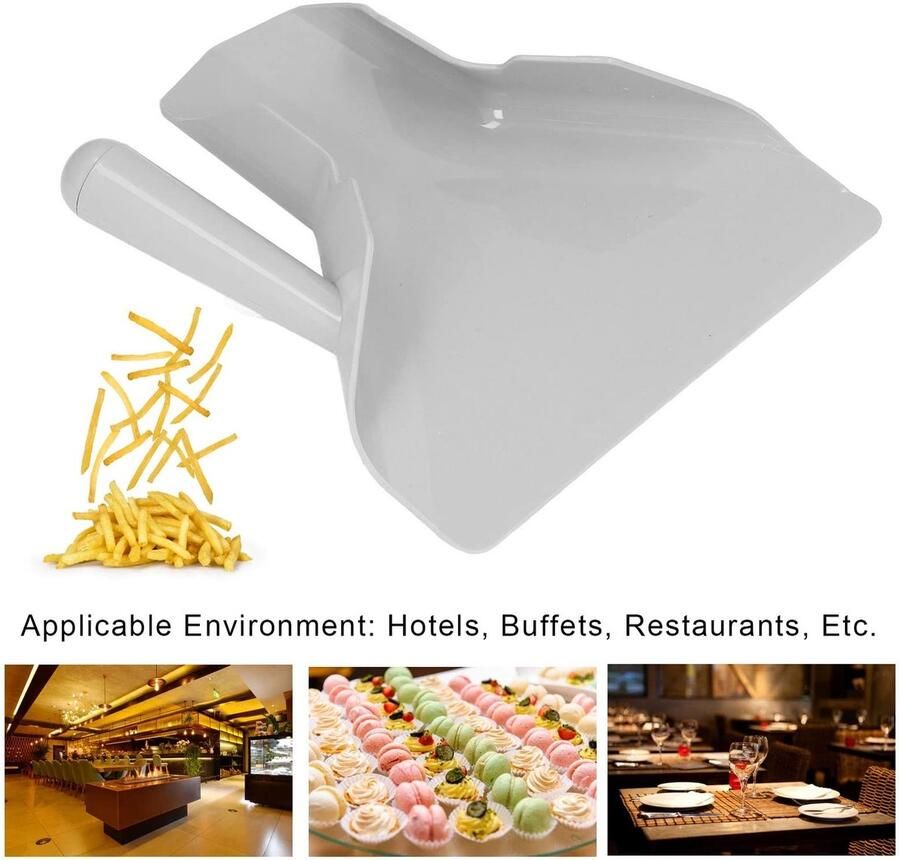 Dailygoods- Frietlepel Hittebestendig Popcorn Schep Multifunctionele Schep Rechtshandig Ontwerp Ideaal voor Snacks Krasbestendig Polycarbonaat Scooper - Foto 2