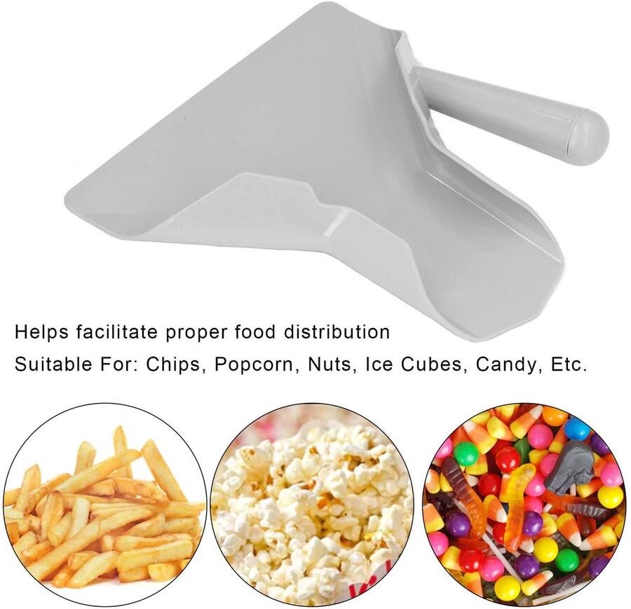 Dailygoods- Frietlepel Hittebestendig Popcorn Schep Multifunctionele Schep Rechtshandig Ontwerp Ideaal voor Snacks Krasbestendig Polycarbonaat Scooper