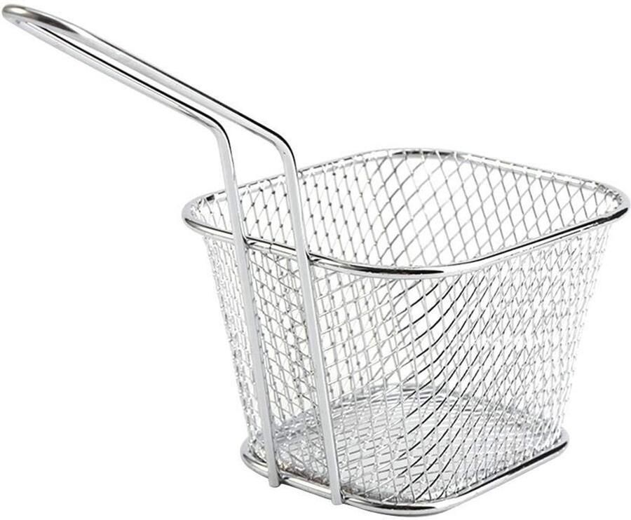Dailygoods- Frituurmand 8-delig roestvrij staal Frituurmand voor frituurpan Snackmand Ideaal voor frites en garnalen Duurzaam en praktisch