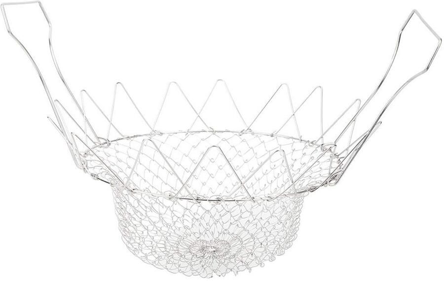 Dailygoods- Frituurmand Opvouwbaar Frituurmand voor Frituurpan Kookmand Keukenaccessoires Zeef Roestvrij Staal