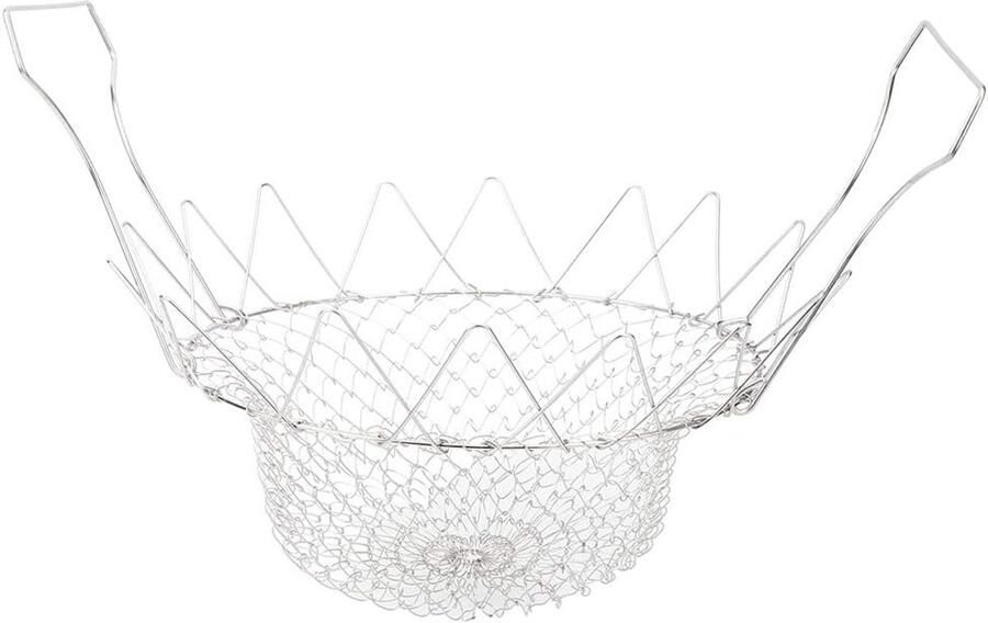 Dailygoods- Frituurmand Opvouwbaar Frituurmand voor Frituurpan Kookmand Keukenaccessoires Zeef Roestvrij Staal